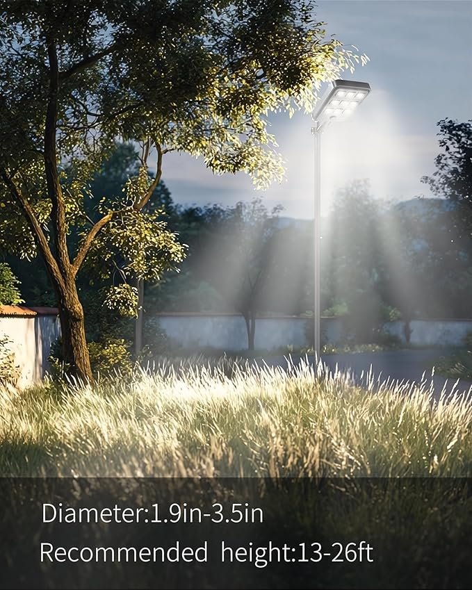 Ofuray Of-9600W Solar Street Lights Outdoor,24Ah High Power Solar Security Flood Lights Parking Lot Lights,IP67 Commercial Dusk to Dawn with Remote Control Motion for Street,Court,Barn