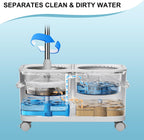 Gen 1 2025 Compact Upgrade Mop Bucket Separate Dirty Water, Hands-Free Floor Cleaning Set with 360° Wheels, Wet Dry Mop for Hardwood, Tile & Laminate Floors, 61" Handle & 6 Mop Heads - Grey