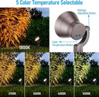 LEONLITE 12W/7.3W/3.7W Dimmable 5CCT LED Low Voltage Landscape Lights, Wall Wash Landscape Lighting Outdoor, 12V Landscape Spotlight, ETL, Aluminum, IP65 Waterproof, Pack of 4