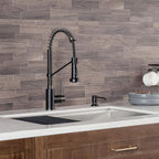 KRAUS Bolden Commercial Style 2-Function Single Handle Pull Down Kitchen Faucet in Matte Black/Black Stainless, KPF-1610MBSB (Pack of 1)