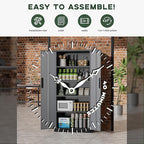 Greenvelly Metal Garage Storage Cabinet, 72" Black Gray Tool Steel Locking Cabinet with Doors and 4 Shelves, Tall Cabinets for Garage Storage Systems Lockable File Cabinet for Home Office,Garage