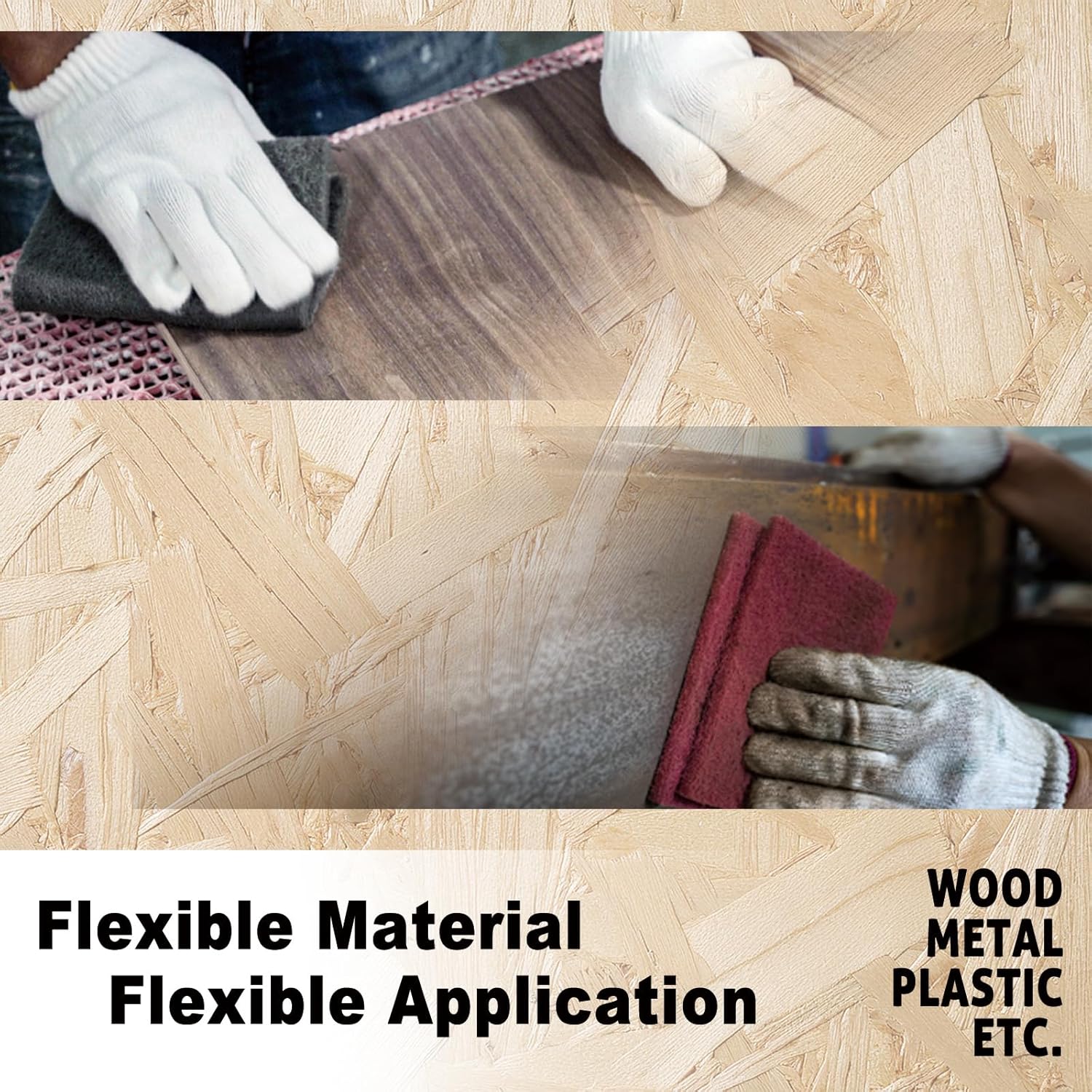 12-Pack 6"x9" Non-Woven Scuff Pads Multi Pack- Aluminum Oxide Abrasive for Scouring, Sanding, Paint Primer Prep - Automotive, Auto Body, Woodworking, Surface Preparation (Multi)