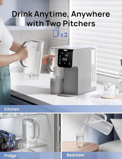 Dreo Reverse Osmosis Water Filter Countertop, 7-Stage RO Water Filtration System, Installation-Free, Reduce TDS, Water Filter Pitcher for Home, Kitchen, 3:1 Pure to Drain, WF511 Upgraded
