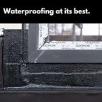 HSS Liquid Rubber KIT – MS Polymer Sealant for Roof, Cracks, Walls & Any Repairs, Solvent-Free, Flexible Liquid Membrane - incl. Reinforcement & Brush - Black - 25.7oz