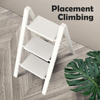 Taranta 3 Step Ladder,Aluminum Lightweight Folding 3 Step Stool with Anti-Slip Wide Pedal,330lbs Capacity Step Ladder for Household,Kitchen,Office - White