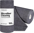 Microfiber Cleaning Cloths Roll, 100-Pack 11.5x11.5 Inch, Tear Away Microfiber Towels, Reusable Microfiber Towels for Cars, Wash Cloths, House, Kitchen, Window, Cleaning Supplies (Grey-100pcs)