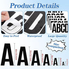 220 PCS Letter Stickers Big Font Mailbox Numbers and Letters Self Adhesive Vinyl Waterproof Alphabet Number Stickers for Bulletin Board Mailbox House Address,Cars,Poster,Business Decor(6 Inch,Black)