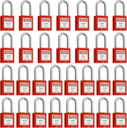 SAFBY Lockout Tagout Locks, Safety Padlock, Keyed Differently Loto Safety Padlocks for Lock Out Tag Out Kits Station (Red 1-30)