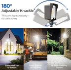 CINOTON 55W LED Flood Light 3CCT (3000K/4000K/5000K), 7700LM Dusk-to-Dawn Photocell Outdoor Security Lighting, 120V IP65 Aluminum Wall Pack for Porch/Barn, 180° Knuckle Mount, 2 Modes, ETL, 4 Pack