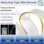 4Rolls Thicker 2mm, Nano Double Sided Mountinging Heavy Duty Tape, 2 Sides Sticky Tack Tape for Painted Walls AC Hanging Clear, 0.7in×10fts, 40fts Total Long (Thicker. 4 pack×0.7''×10fts)