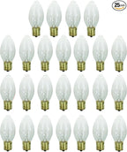 Sunlite Incandescent C9 Colored Night Light Bulb, 7 watts, 120 Volts, Intermediate E17 Screw Base, 2000 Rated Hours, Christmas-Lights Nightlight, Clear, 25 Pack