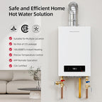 MIZUDO Tankless Water Heater Propane Indoor Direct Vent, Max 7.9 GPM, 180,000 BTU, WiFi&APP Control CSA Certified Instant Hot On Demand Water Heater for Residential Whole House, Gen 3