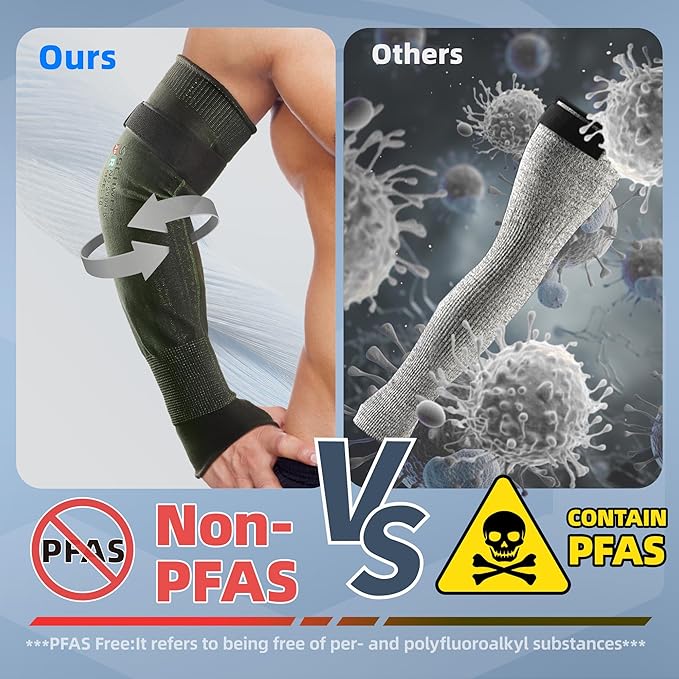 Schwer PRO-SKIN ANSI A9 Cut Resistant Arm Sleeves for Men & Women, 18in Puncture Resistant Arm Protectors for High Risk Work
