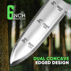 Grootpow GK01 Hori Hori Garden Knife, Full Tang Gardening Knife with 7.1" Stainless Steel Double-Edged Blade, Heavy Duty Gardening Hand Tool for Weeding and Gardening with Oxford Sheath - in Gift Box