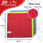 Microfiber Cleaning Cloths,12 Pack, 12"x12", All-Purpose, Softer, Highly Absorbent, Lint-Free, Reusable, Washable Pro Towel 4 Colors for House, Kitchen, Bathroom, Car, Office