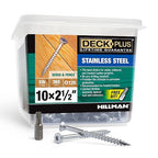 Deck Plus 2-1/2 Inch Epoxy Coated Exterior Wood and Fence Screws #10 x 2-1/2" Torx/Star Drive Included Coarse Thread, Outdoor Rust Resistant Decking Screw, Silver, 5lb Box, 365 Pieces | 48465