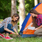 24 inches J Hook Rebar Stakes (16-Pack), Extra Long Garden Stakes with Chisel Point End Steel Rebar Ground Stakes for Tent Chain Link Fence and Outdoor Decorations Black Coated