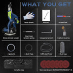 Drywall Sander, 2025 Upgraded 8-Amp Popcorn Ceiling Removal Tool with 7 Variable Speed 800-1800RPM, Drywall Sander with Vacuum Dust Collector with Extendable Handle, LED Light,12pcs Sanding Discs,Blue