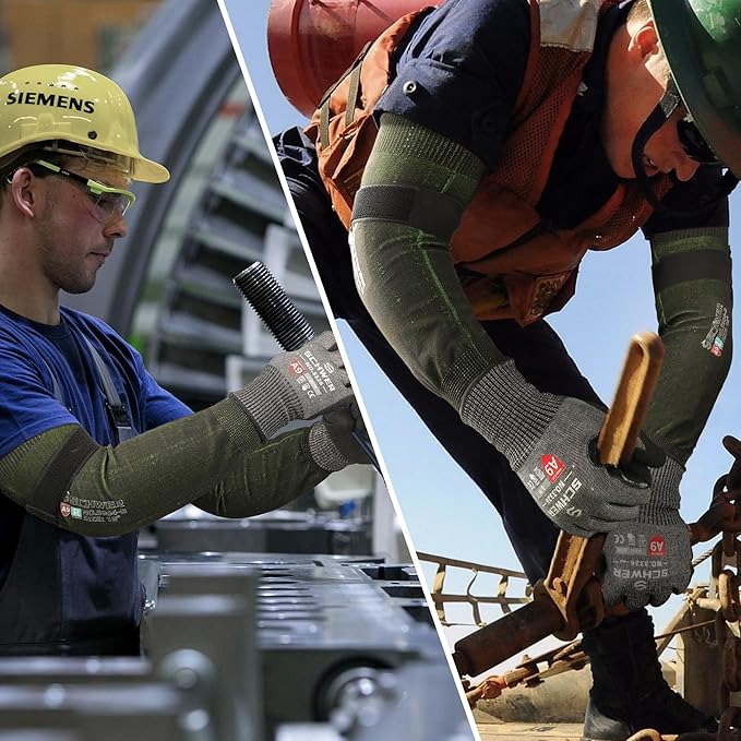 Schwer PRO-SKIN ANSI A9 Cut Resistant Arm Sleeves for Men & Women, 18in Puncture Resistant Arm Protectors for High Risk Work