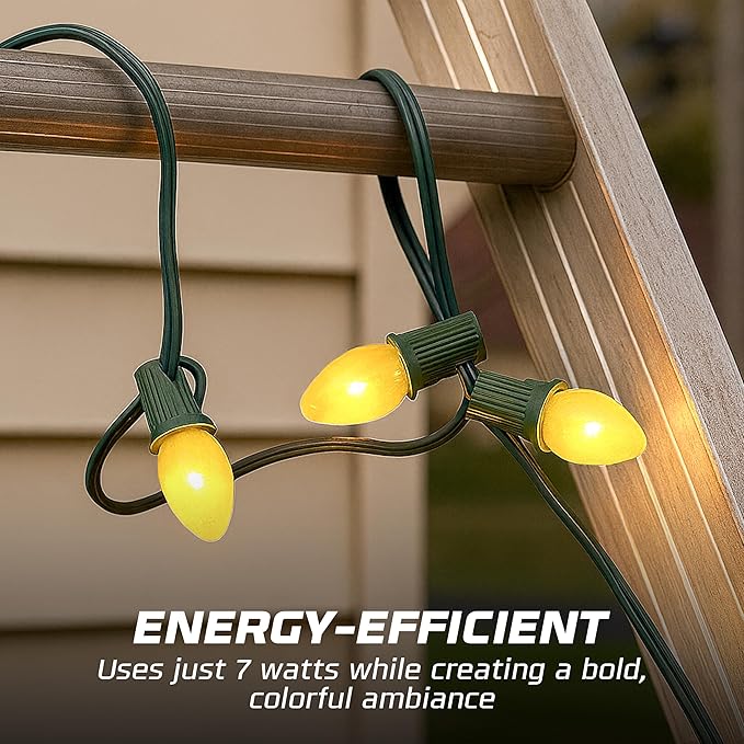 OHLECTRIC Night Light Bulbs (24-Pack – Yellow), 7 Watt Mini Bulbs – E12 Candelabra Base, Non-Dimmable, 120 Volts – C7 Night Light Lamp Replacement Bulb for Salt Lamps, Window Candles, Holiday Decor