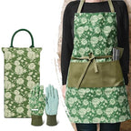 Colwelt Gardening Foam Kneeling Pad Set 3pcs, Gardening Gifts for Women Gardeners, Elegant Pattern Garden Protection Tools Set, Charming Garden Accessories(Extra Thick Kneeling Mat, Apron, Gloves)