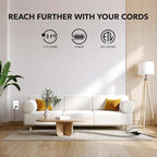 HBN Extension Cord, 3-Pack 3FT Brown, 2 Prong Indoor Extension Cord 16/2 SPT-2, 13A, 1625 W, 3-Outlet Extension Cords for Home/Office Use