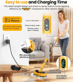 qimedo M2 Electric Mop with 5000mAh Battery,800RPM Cordless Mops for Floor Cleaning,Best Automatic Spin Mops with Smart Display,Upright Rotating Power Mop with LED Light & Water Spray