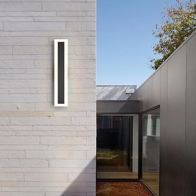 LamQee 15.8 Inch Long Outdoor Wall Lights Modern Exterior Lighting Fixtures for House, Waterproof 3000K 11W 550LM LED Linear Outdoor Wall Sconces Lighting for Porch Patio Garage Door Yard Indoor