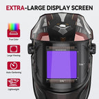 ARCCAPTAIN Large Viewing Screen 3.93"X3.66" Welding Helmet, True Color 1/1/1/1 Solar Power Auto Darkening Welding Hood with 4 Arc Sensor, Wide Shade 4/5-9/9-13 for TIG MIG ARC, Armour