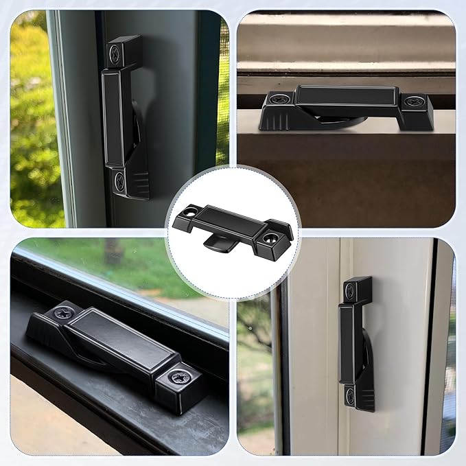 Saillong Replacement Sash Lock Compatible with Prime-line F 2590 for Vertical & Horizontal Sliding Windows, 2-1/4” Mounting Hole Centers, Broken Sash Locks for Additional Home Security(Black,3 Pack)
