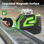 Huepar Self Leveling Laser Level Green Cross Line Laser with 2 Plumb Dots Laser Tool -360° Horizontal Line Plus 140° Vertical Level Laser with Up & Down Points -Magnetic Bracket&AA Batteries Included