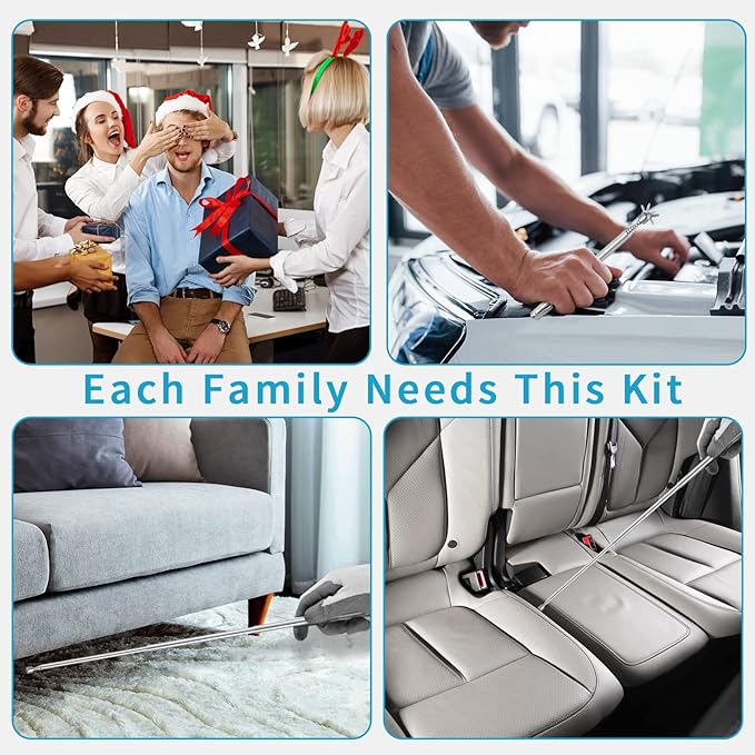 4 Pieces 5LBs Telescoping Magnetic Pickup Tool, with Pen Clip Design, Magnet Stick Rod Extendable 5.7" to 24.4" for Men, Birthday, Father's Day, Christmas Gift