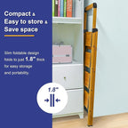 Step Ladders Folding 5-Step Woodgrain Finish Aluminum Foldable Step Stool,Anti-Slip Portable Sturdy for Home & Kitchen Office 330 lbs