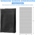 40"x118" Window Screen Mesh, Fiberglass Window Screen, Screen Door Mesh, Windows Screens and Screen Door Replacement, Patio Screen Mesh- Black