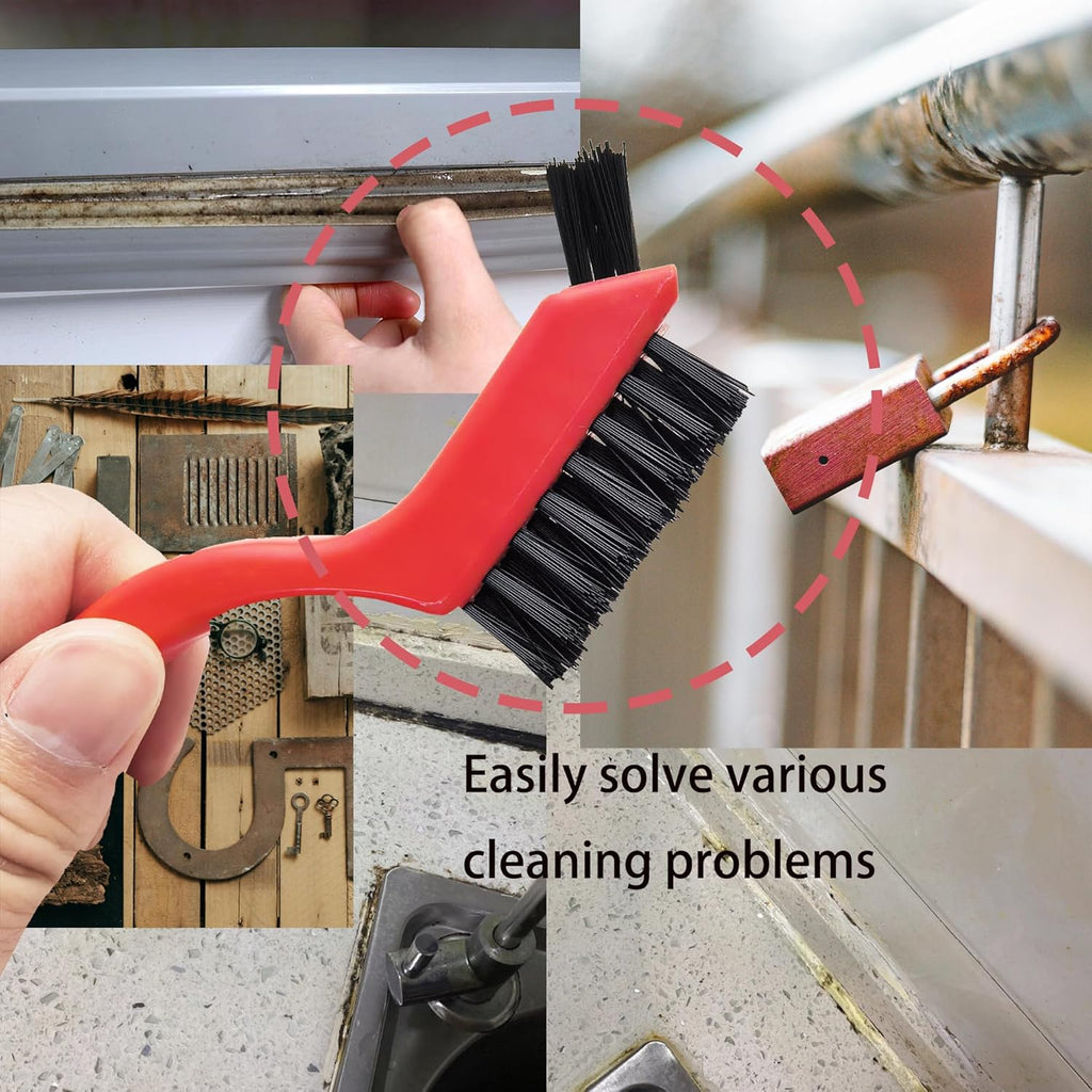 6-Pack Nylon Cleaning Brushes - Non-Scratch Nylon Bristles for Delicate Surfaces & Daily Cleaning | Ergonomic Grip with Mini Head & Hanging Hole