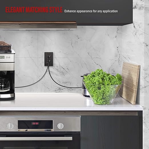 ENERLITES 61501 Elite Series Decorator Receptacle, Child Safe Tamper-Resistant Outlet, Gloss Finish, Self-Grounding, Residential Grade, 15A 125V, 61501-TR-DBWBP, Brushed Dark Bronze With Wall Plate