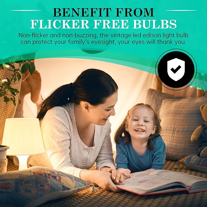 AMDTU Dimmable 40 Watt Edison Light Bulbs, Vintage E26 LED Bulb Soft White 2700K, Super Thin Spiral Filament, T45 Incandescent Tubular Bulb 40W, Clear Glass Light Bulb 4W 120V E26 Base, 4 Pack