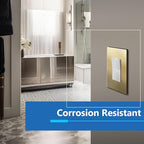 LIDER Screwless Metal-Surface Wall Plate, Decorator Switch Cover, Temperature and Impact Resistant, 201 Stainless Steel, Modern Decoration Upgrade, Mid-Size 1-Gang 4.88" x 3.11", Brushed Brass, 2 Pack