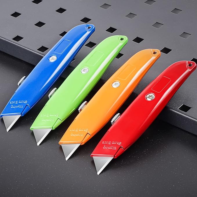 DIYSELF 8 Pack Box Cutters, Premium Utility Knife, Box Cutter Retractable Heavy Duty, Box Opener, Razor Blades Utility Knife for Cardboard and Boxes