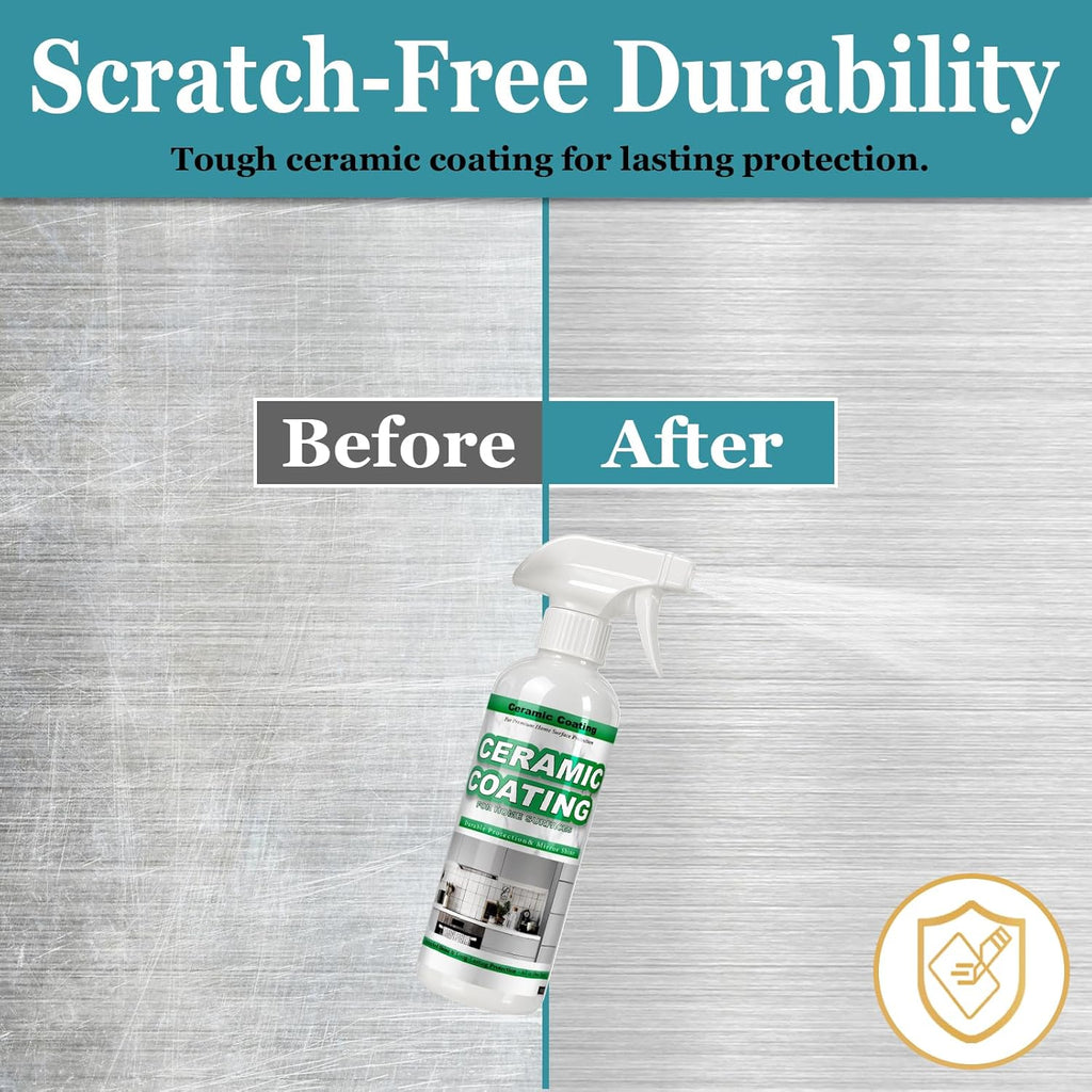 300ml Ceramic Coating Spray for Stainless Steel and Hard Surfaces, Anti-Fingerprint, Stain Resistant, Hydrophobic Protection for Appliances, Glass, Tile, Countertops