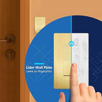 LIDER Brushed Gold Minimalist Design Decorator Switch, Frameless Paddle Wall Light Switch, On/Off Rocker Switch, Single Pole, Residential Grade, UL Listed, 3 Wire, 15A 120-277VAC