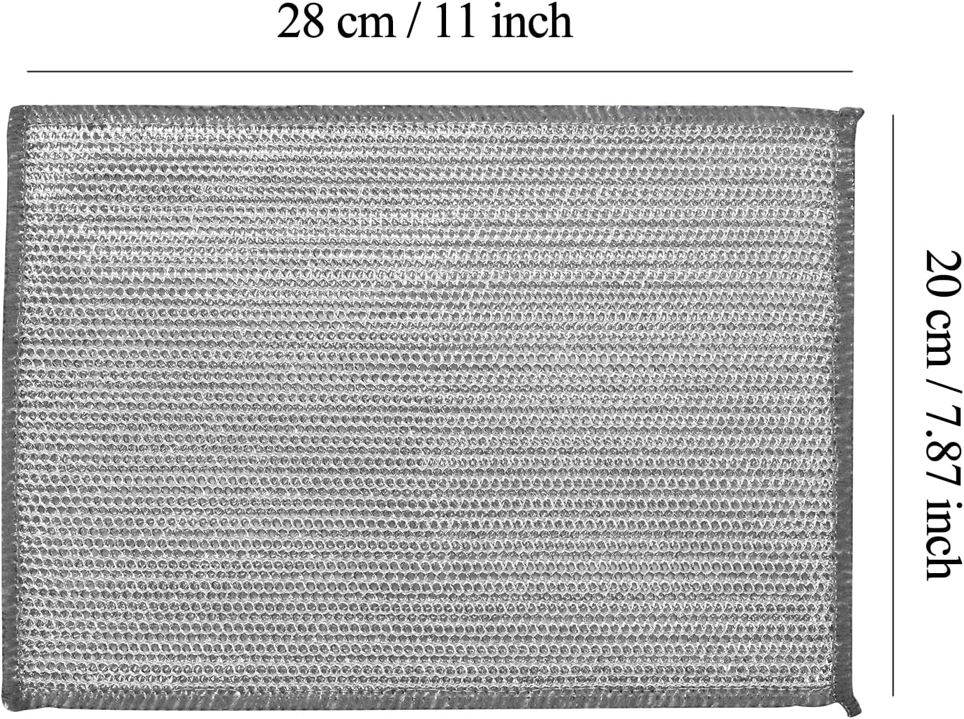 YinQin 28x20 cm Stainless Steel Wire Scrubber Cloth for Pots & Pans Sink Stove Top Dual-Sided Rust-Resistant & Easy Clean Kitchen Cleaning Cloths Non-Scratch Metallic Mesh Dishwashing Cloth Rag, 4 PCS