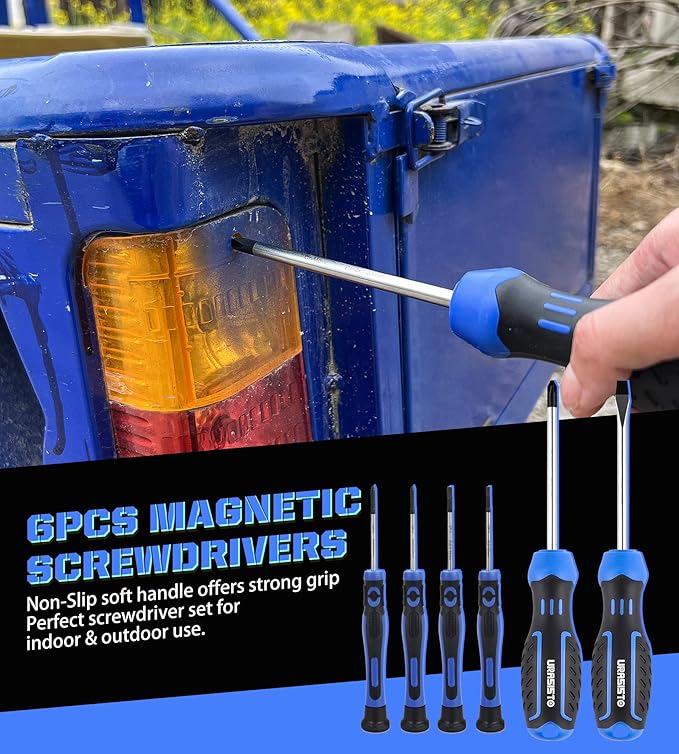 Auto Repair Tool Set 128-piece Mechanic Hand Tool Kit with Storage Box, Nail, Pliers,Screwdriver, Hammer, Drive Socket, Wrench for Homeowner, DIY, Handyman