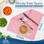 DAN RIVER 12-Pack Pink Microfiber Towels – Ultra Absorbent, Lint-Free & Streak-Free Kitchen Cleaning Cloths for Home, Car & Kitchen - Must-Have Cleaning Essentials - 12" x 12"