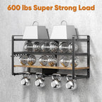 33" W Large Power Tool Organizer with Charging Station, 4-Layer Heavy Duty Utility Rack Loads 400lbs, Holds 8 Cordless Drills, Wall Mount Tool Shelf with 8-Outlet Power Strip, Gift for Men