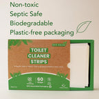 Toilet Bowl Cleaner Strips 60 Count, Unscented Eco-friendly, Non-toxic, Septic Safe, Removes Odors & Stains, Plastic-free, Natural Toilet Bowl Cleaner for Quick and Easy Cleaning