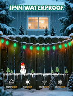 50 Pack C7 Ceramic Green Christmas Replacement Bulbs, 5 Watt Incandescent Bulbs for Outdoor String Lights, C7 Christmas Night Light Bulbs for Porch Patio Garden Holiday Decor, E12 Intermediate Base