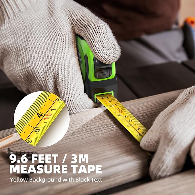 Huepar Laser Level 3 x 360 Self Leveling Laser Level Tool 3D Cross Line Leveling and Alignment Laser Tool, Li-ion Battery with USB-C Charging Port & Hard Carry Case & Tape Measure Included - HM03CGTP