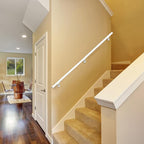 Meranti Aluminum Handrail for Indoor or Outdoor Steps and Stairs – Hand Rails for Elderly – DIY Complete Stair Railing Kit (AHR, Glossy White, 5' Length)