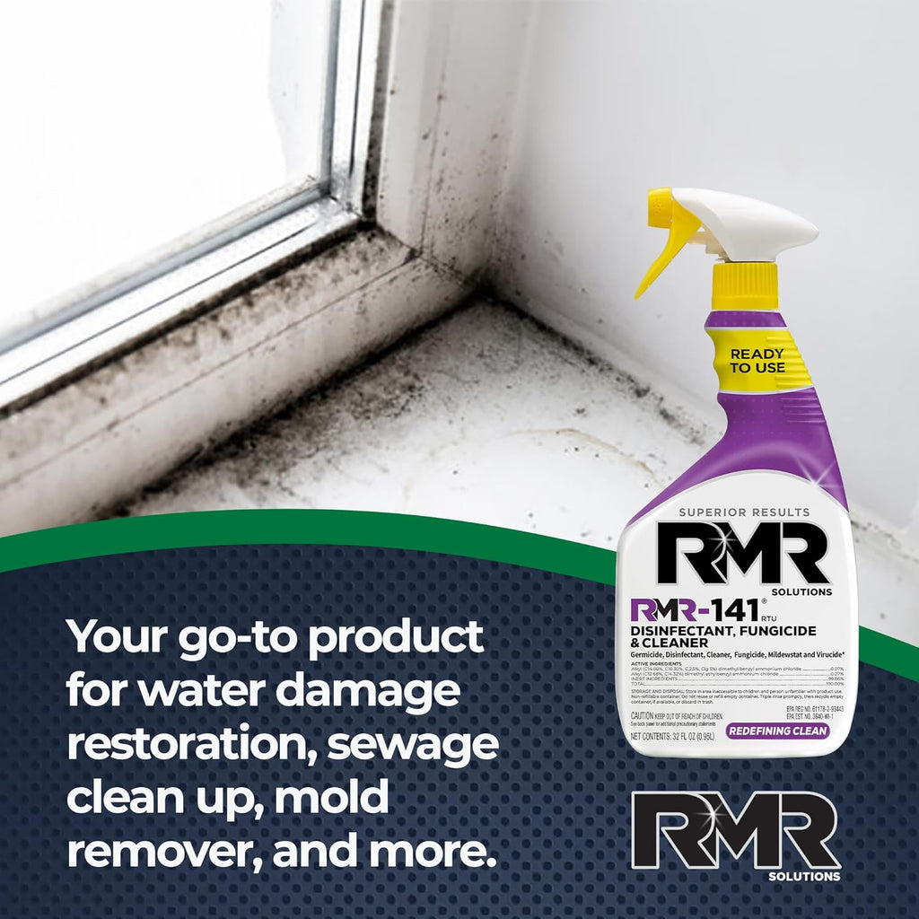 RMR-141 EPA Registered Mold and Mildew Killer, Eliminates Odors, Removes Mold, Mildew, Bacteria, and Viruses, 32-Ounce Bottle